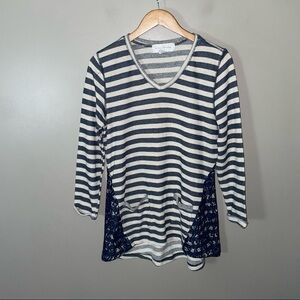 French Laundry Striped Long Sleeve Blouse